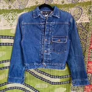 Vtg 80's Polo Ralph Lauren Type 1 Denim Buckleback 506 Pleated Jacket Size Small